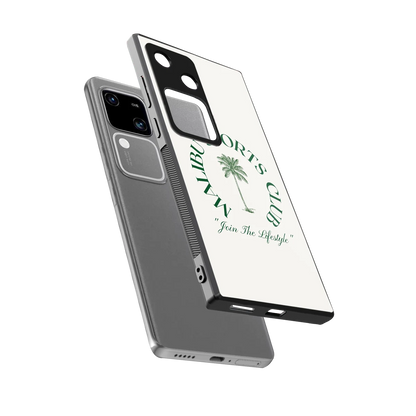 Malibu Sports Club sleek vivo v30 cover with tempered glass back and TPU edges