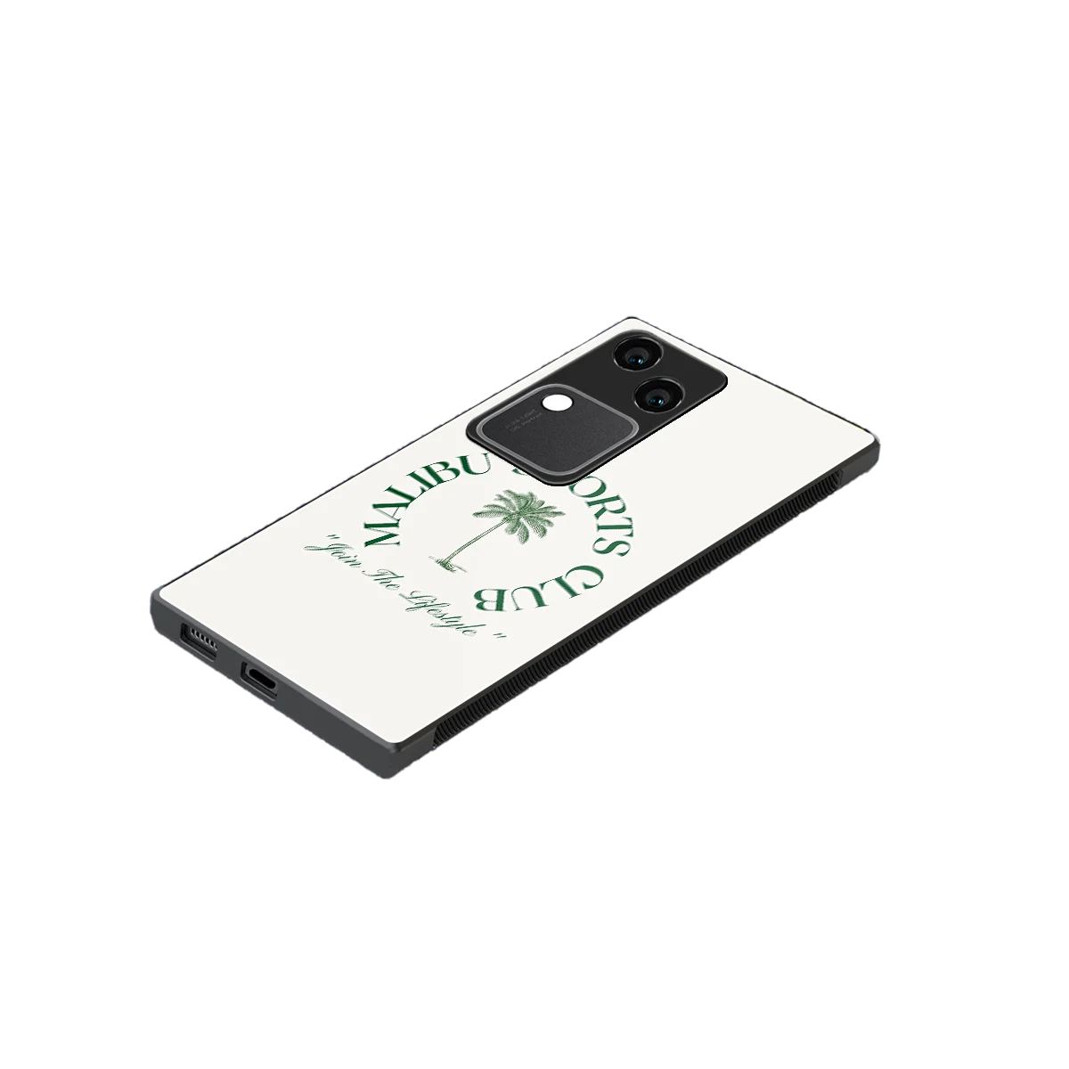 Malibu Sports Club stylish phone case for vivo v30 | glossy glass and slim fit