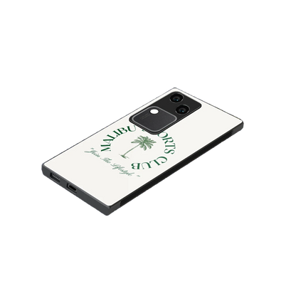 Malibu Sports Club stylish phone case for vivo v30 | glossy glass and slim fit