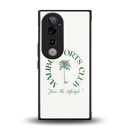 Malibu Sports Club back phone cover | glass case for vivo v40 pro