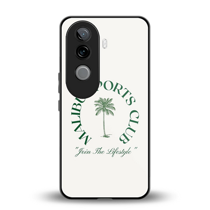 Malibu Sports Club back phone cover | glass case for vivo v40e