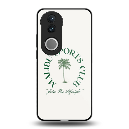 Malibu Sports Club back phone cover | glass case for vivo v50