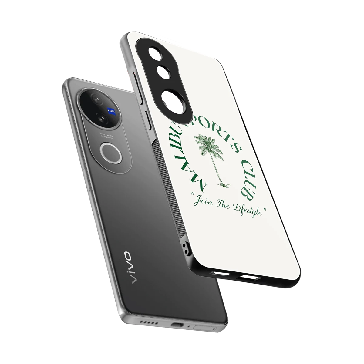 Malibu Sports Club sleek vivo v50 cover with tempered glass back and TPU edges