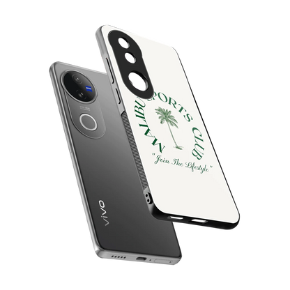 Malibu Sports Club sleek vivo v50 cover with tempered glass back and TPU edges