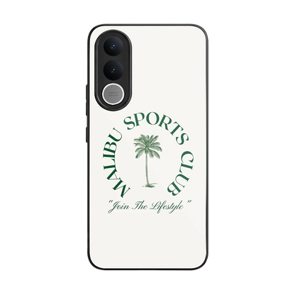 Malibu Sports Club back phone cover | glass case for vivo v70 fe