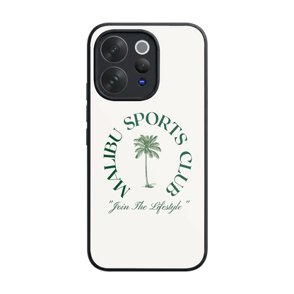 Malibu Sports Club back phone cover | glass case for vivo v70 elite