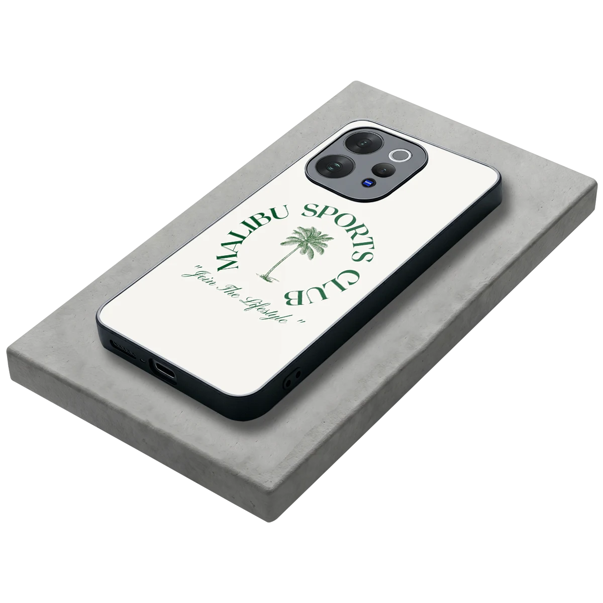 Malibu Sports Club stylish phone case for vivo v70 | glossy glass and slim fit