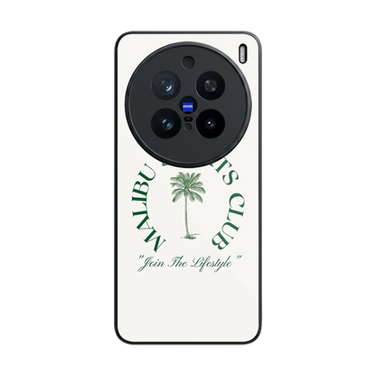Malibu Sports Club back phone cover | glass case for vivo x200 pro
