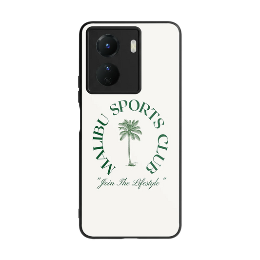 Malibu Sports Club back phone cover | glass case for vivo y16