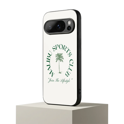Malibu Sports Club google pixel 10 pro mobile cover | shockproof glass phone case