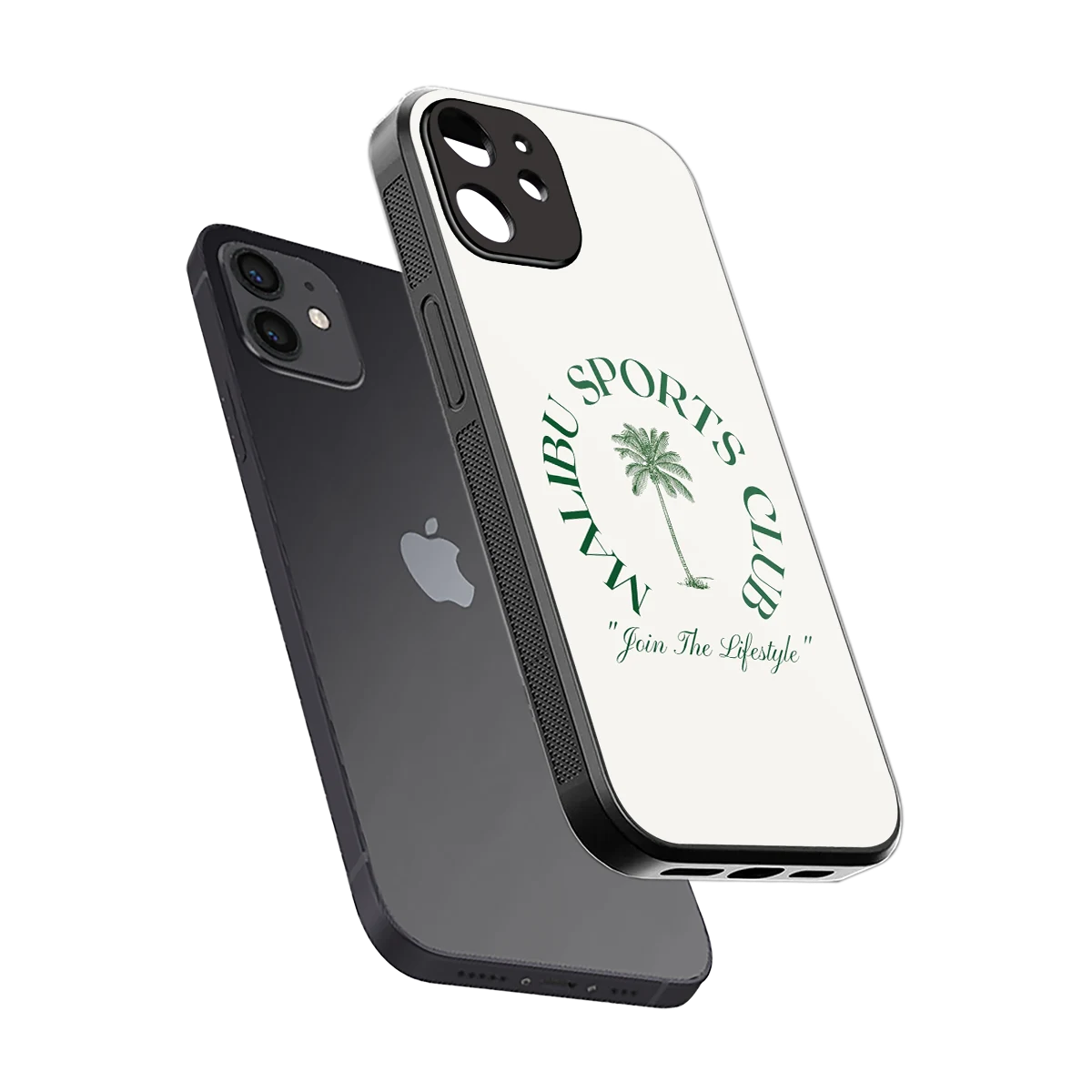 Malibu Sports Club sleek iphone 12 cover with tempered glass back and TPU edges