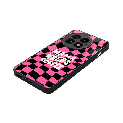 Mama Needs Coffee stylish phone case for oneplus 13 | glossy glass and slim fit