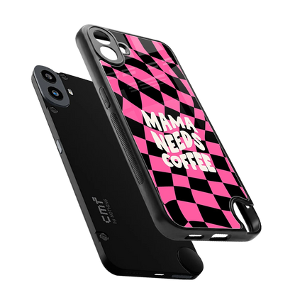Mama Needs Coffee sleek cmf nothing phone 1 cover with tempered glass back and TPU edges