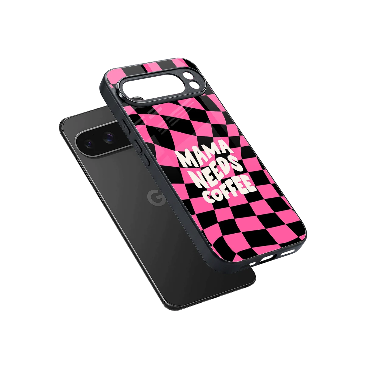 Mama Needs Coffee sleek google pixel 10 pro xl cover with tempered glass back and TPU edges