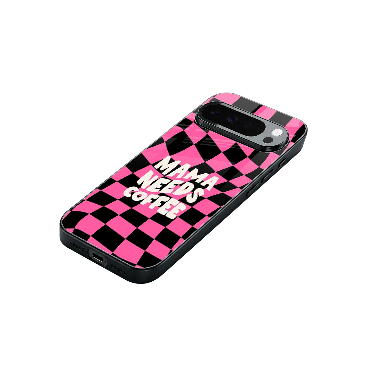 Mama Needs Coffee stylish phone case for google pixel 10 pro xl | glossy glass and slim fit