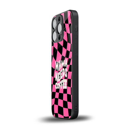 Mama Needs Coffee iphone 15 pro mobile cover | shockproof glass phone case