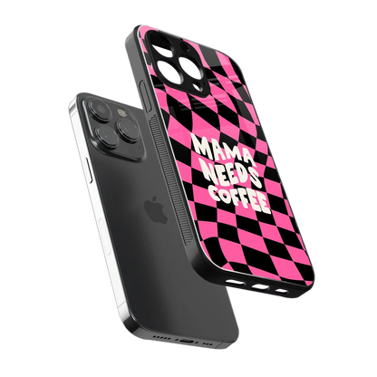 Mama Needs Coffee sleek iphone 16 pro max cover with tempered glass back and TPU edges