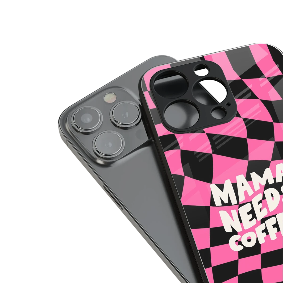 Mama Needs Coffee stylish phone case for iphone 15 pro max | glossy glass and slim fit