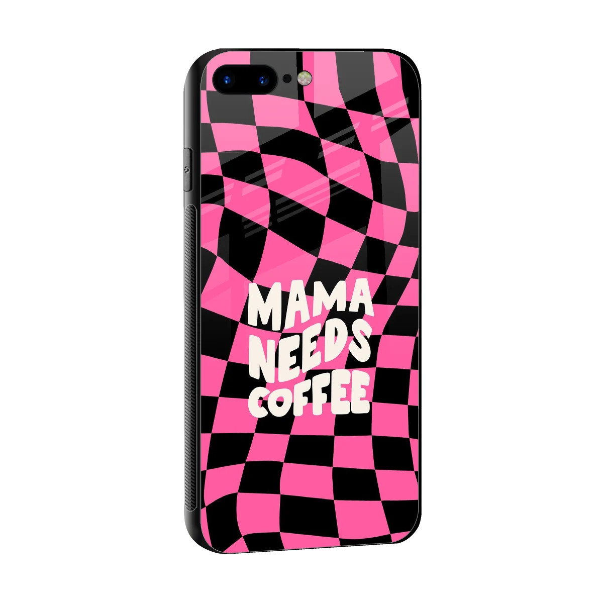 Mama Needs Coffee sleek iphone 8 plus cover with tempered glass back and TPU edges