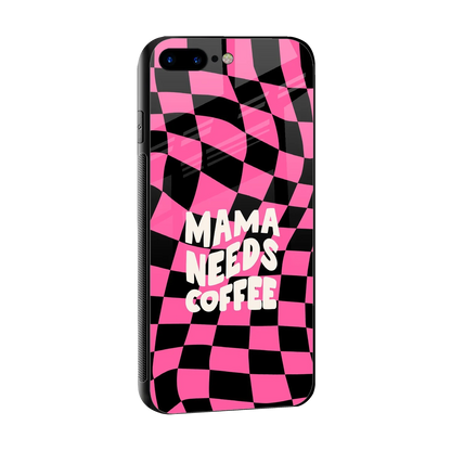 Mama Needs Coffee sleek iphone 8 plus cover with tempered glass back and TPU edges