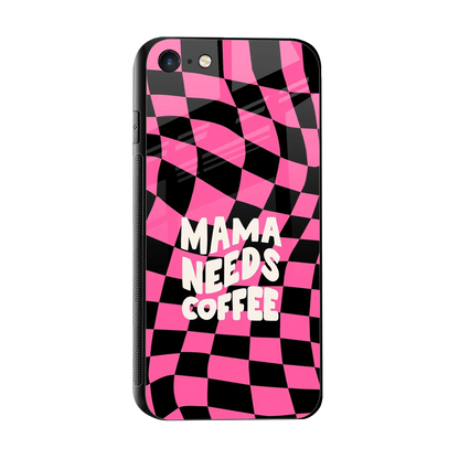 Mama Needs Coffee sleek iphone 7 cover with tempered glass back and TPU edges