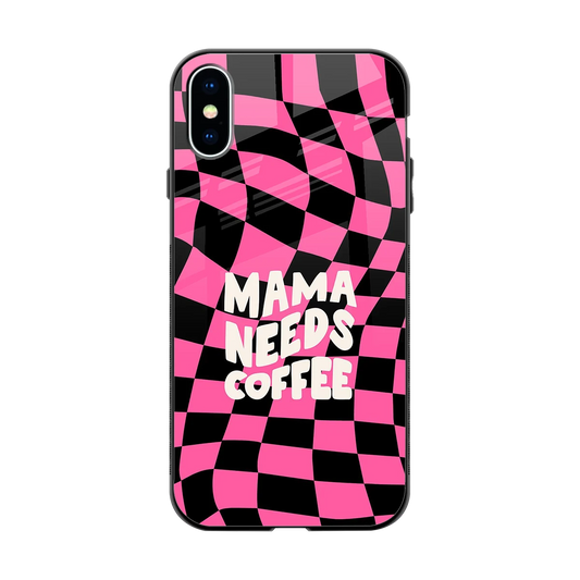 Mama Needs Coffee back phone cover | glass case for iphone xs