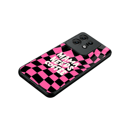 Mama Needs Coffee stylish phone case for motorola edge 50 pro | glossy glass and slim fit