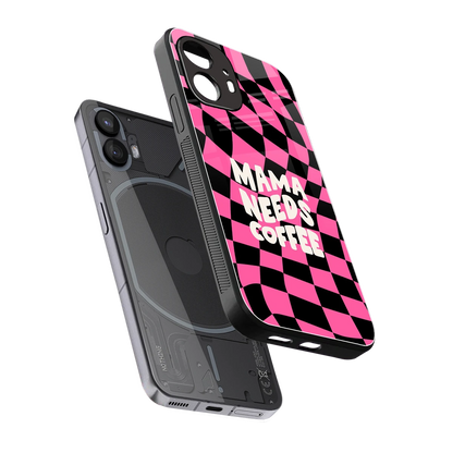 Mama Needs Coffee sleek nothing phone 2 cover with tempered glass back and TPU edges