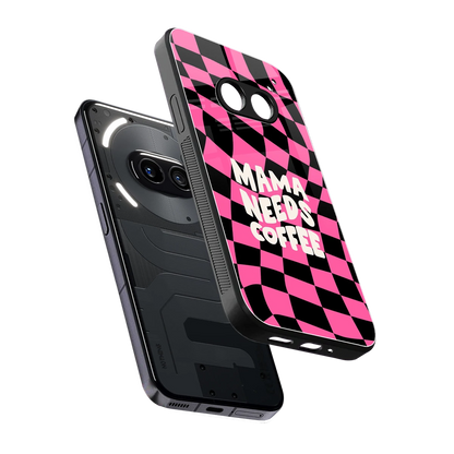 Mama Needs Coffee sleek nothing phone 2a cover with tempered glass back and TPU edges