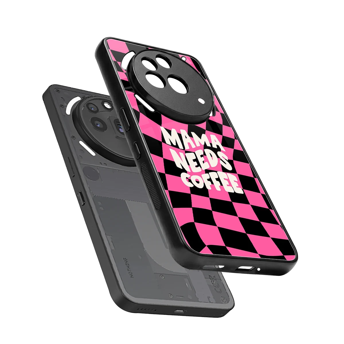 Mama Needs Coffee sleek nothing phone 3a pro cover with tempered glass back and TPU edges