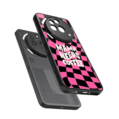 Mama Needs Coffee sleek nothing phone 3a pro cover with tempered glass back and TPU edges