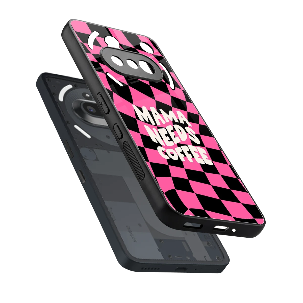 Mama Needs Coffee sleek nothing phone 3a cover with tempered glass back and TPU edges