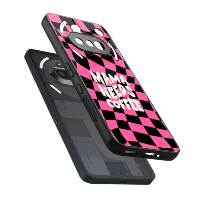 Mama Needs Coffee sleek nothing phone 3a cover with tempered glass back and TPU edges
