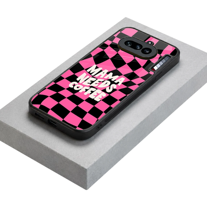 Mama Needs Coffee stylish phone case for nothing phone 4a | glossy glass and slim fit