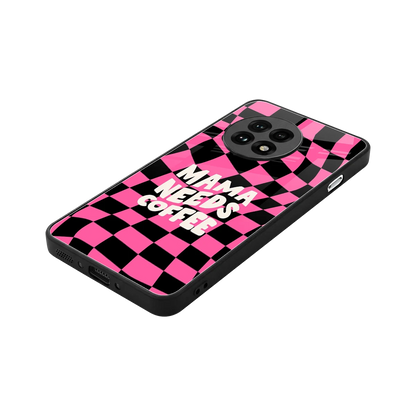 Mama Needs Coffee stylish phone case for oneplus 13r | glossy glass and slim fit