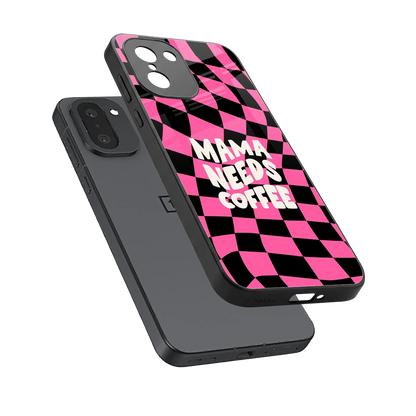 Mama Needs Coffee sleek oneplus 15r cover with tempered glass back and TPU edges