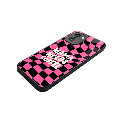 Mama Needs Coffee stylish phone case for oneplus 15r | glossy glass and slim fit