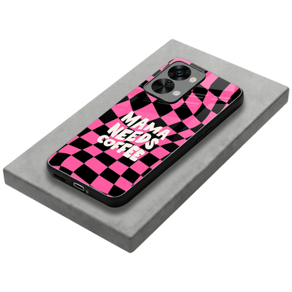 Mama Needs Coffee stylish phone case for oneplus nord 2t | glossy glass and slim fit