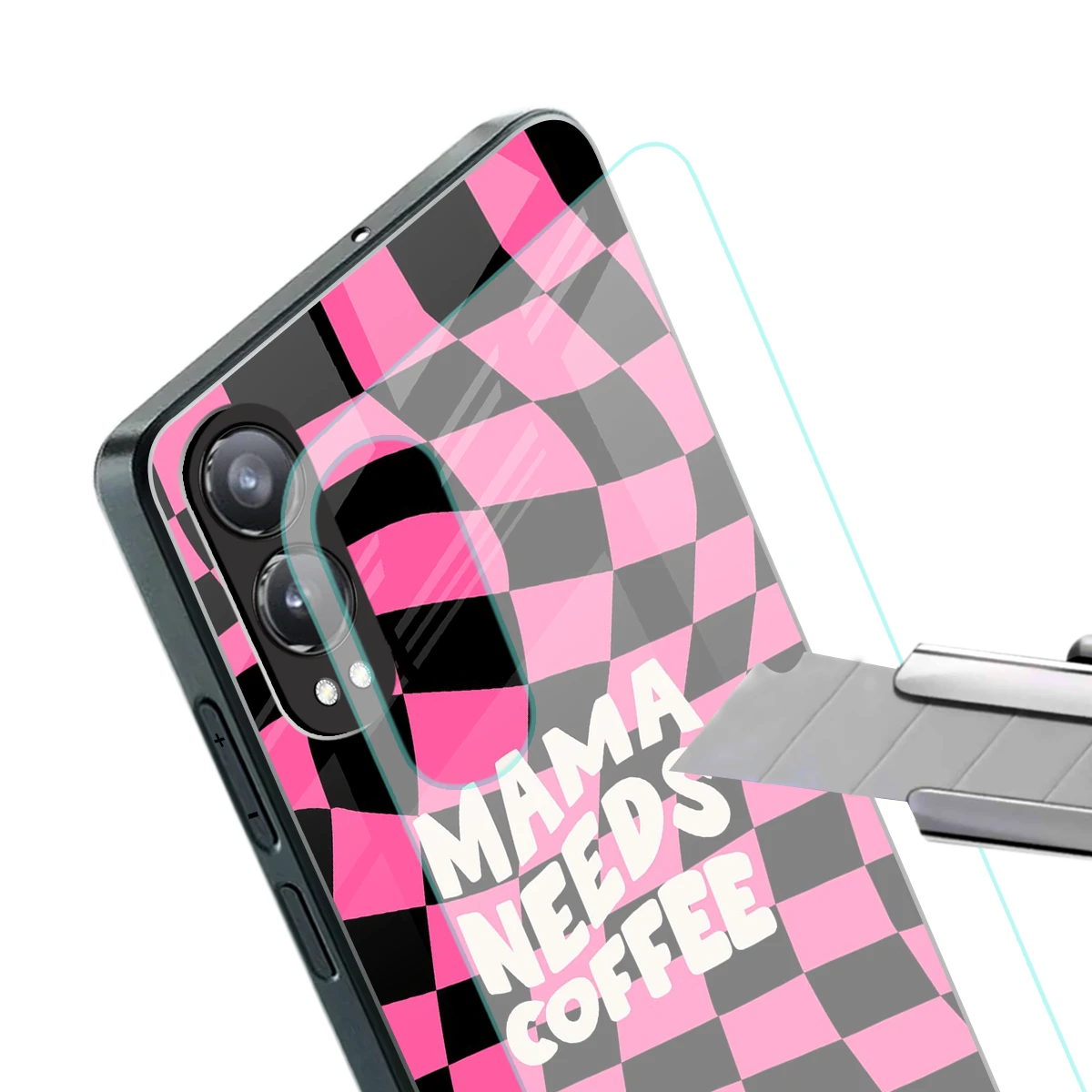 Mama Needs Coffee stylish phone case for oneplus nord ce 4 lite | glossy glass and slim fit