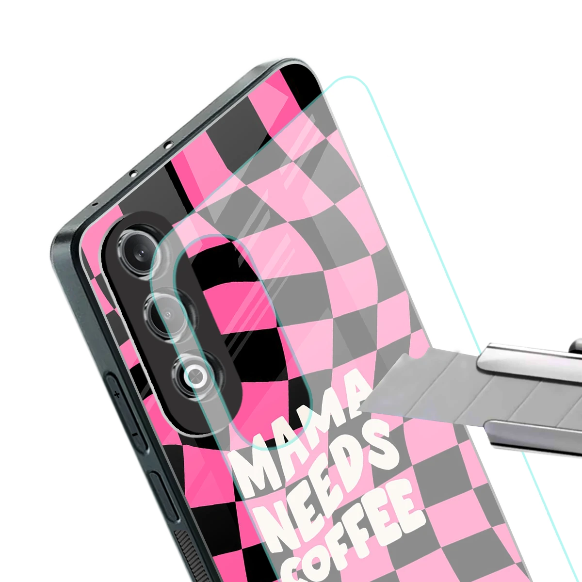 Mama Needs Coffee stylish phone case for oneplus nord ce 4 | glossy glass and slim fit