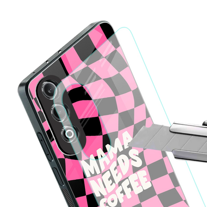 Mama Needs Coffee stylish phone case for oneplus nord ce 4 | glossy glass and slim fit