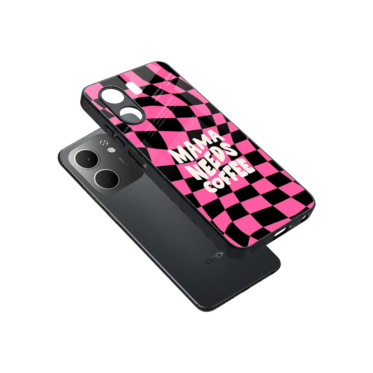 Mama Needs Coffee sleek oppo a5x 5g cover with tempered glass back and TPU edges