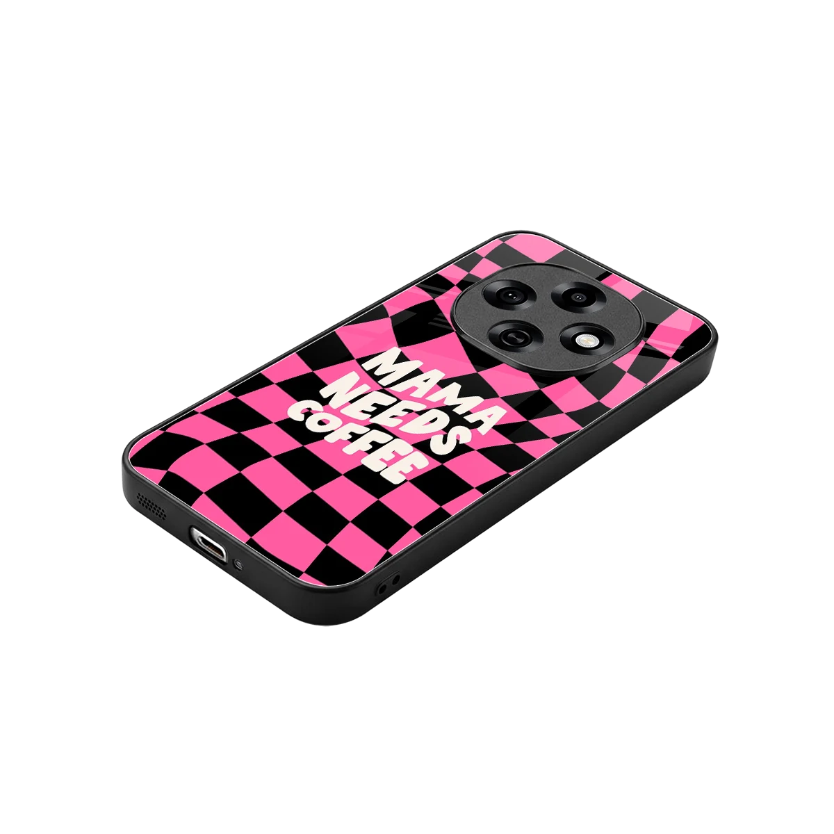 Mama Needs Coffee stylish phone case for oppo f31 pro 5g | glossy glass and slim fit