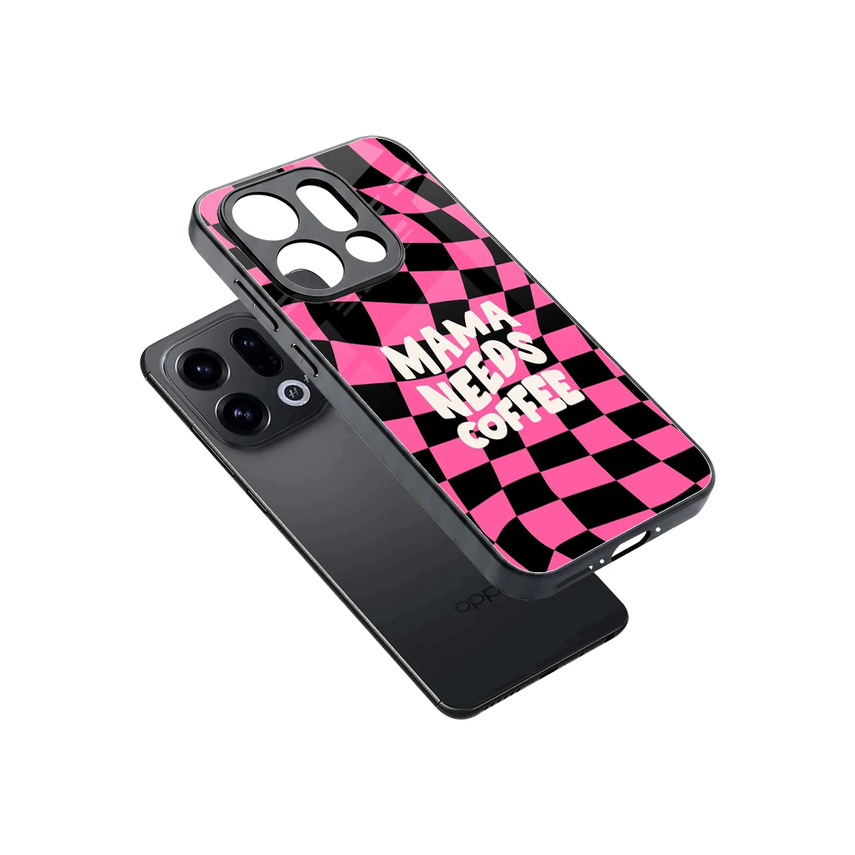 Mama Needs Coffee sleek oppo find x9 cover with tempered glass back and TPU edges