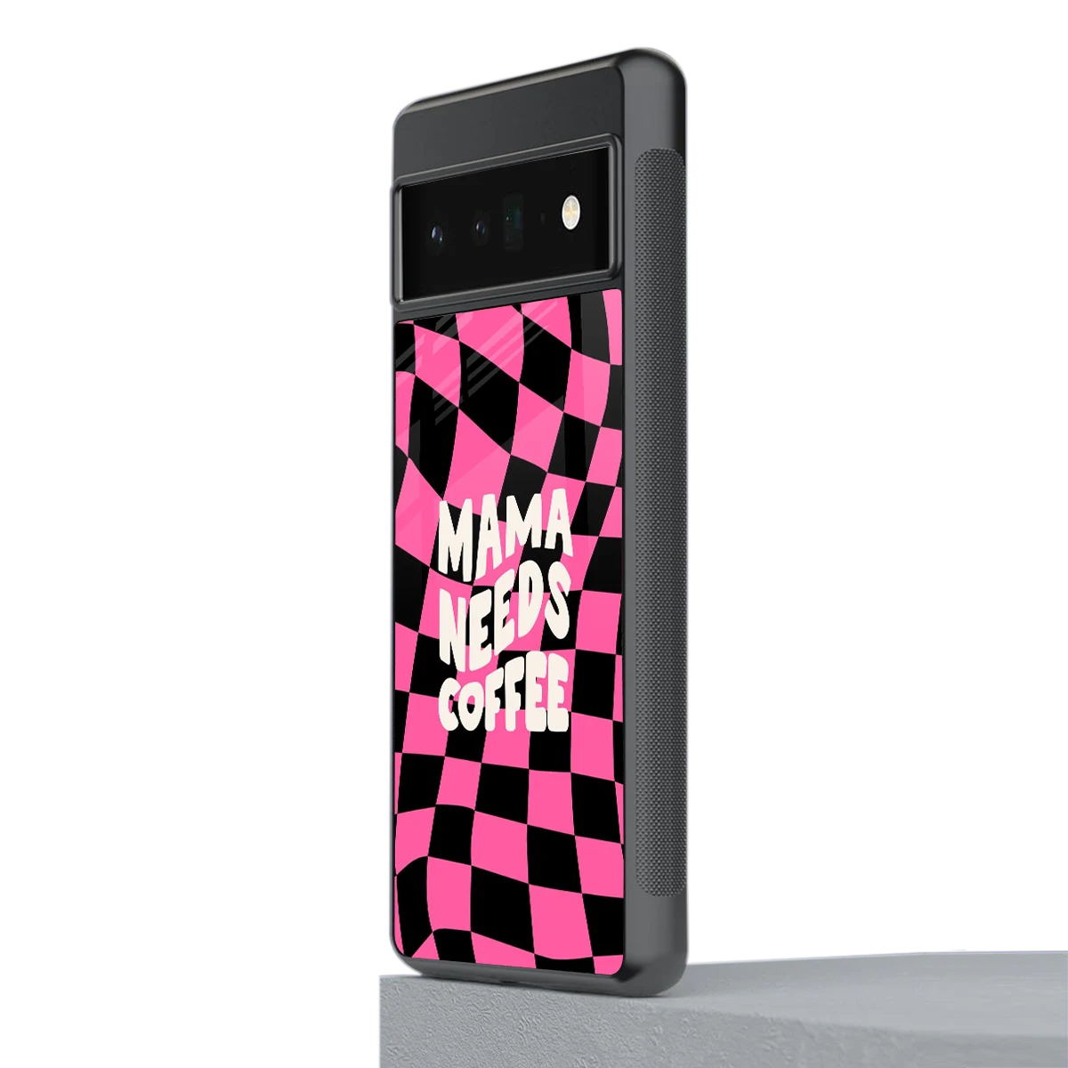 Mama Needs Coffee stylish phone case for google pixel 6 pro | glossy glass and slim fit
