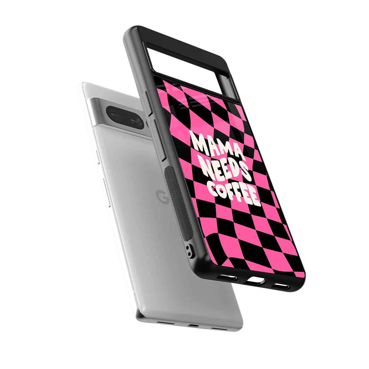 Mama Needs Coffee sleek google pixel 7 pro cover with tempered glass back and TPU edges