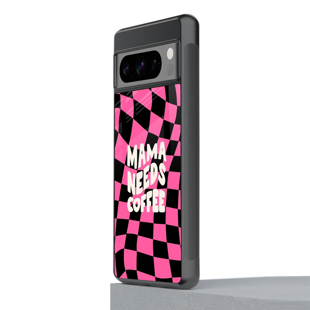 Mama Needs Coffee stylish phone case for google pixel 8 pro | glossy glass and slim fit
