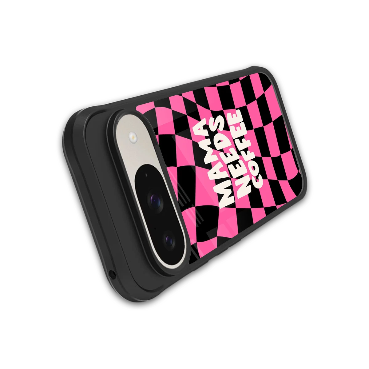 Mama Needs Coffee stylish phone case for google pixel 9 | glossy glass and slim fit