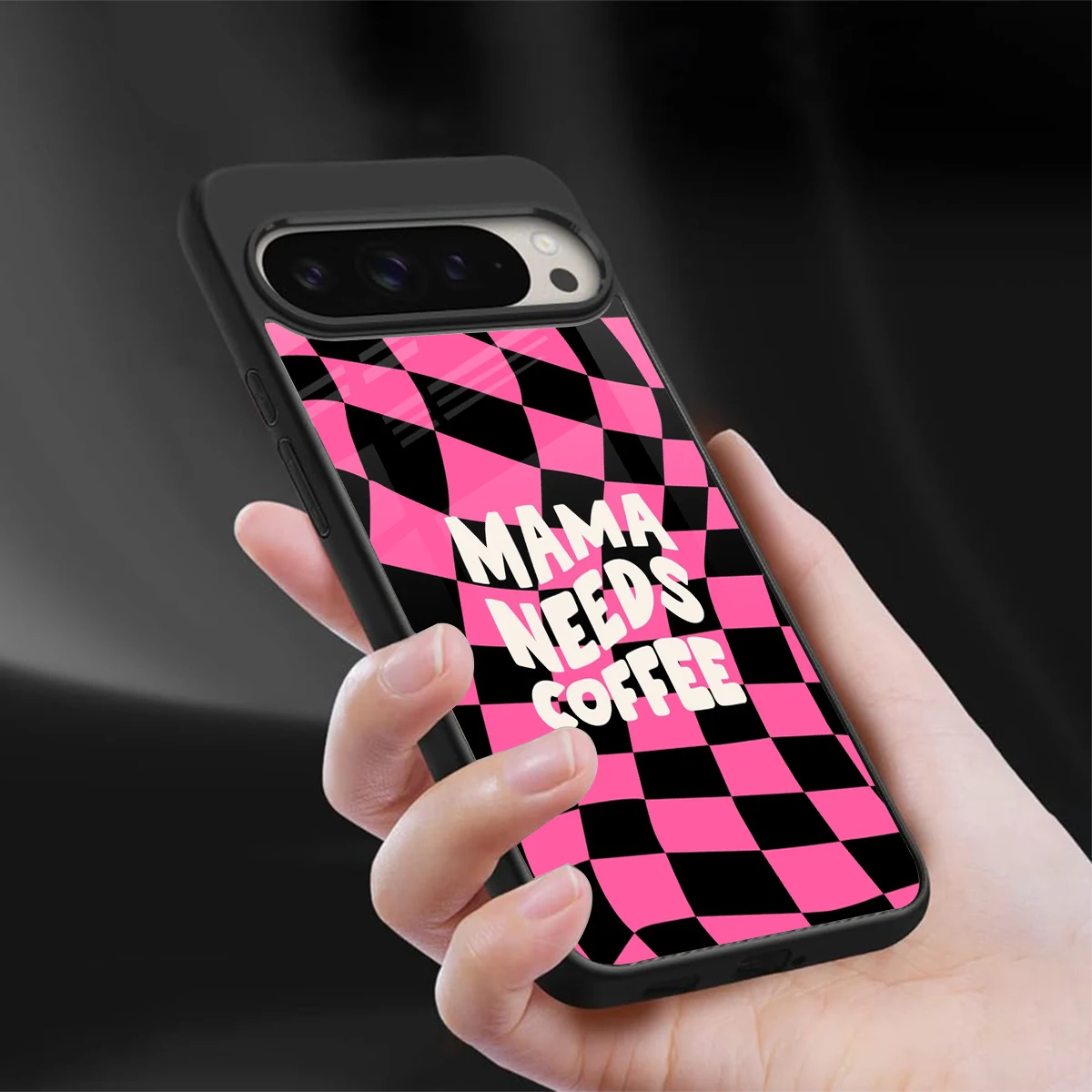 Mama Needs Coffee sleek google pixel 9 pro cover with tempered glass back and TPU edges