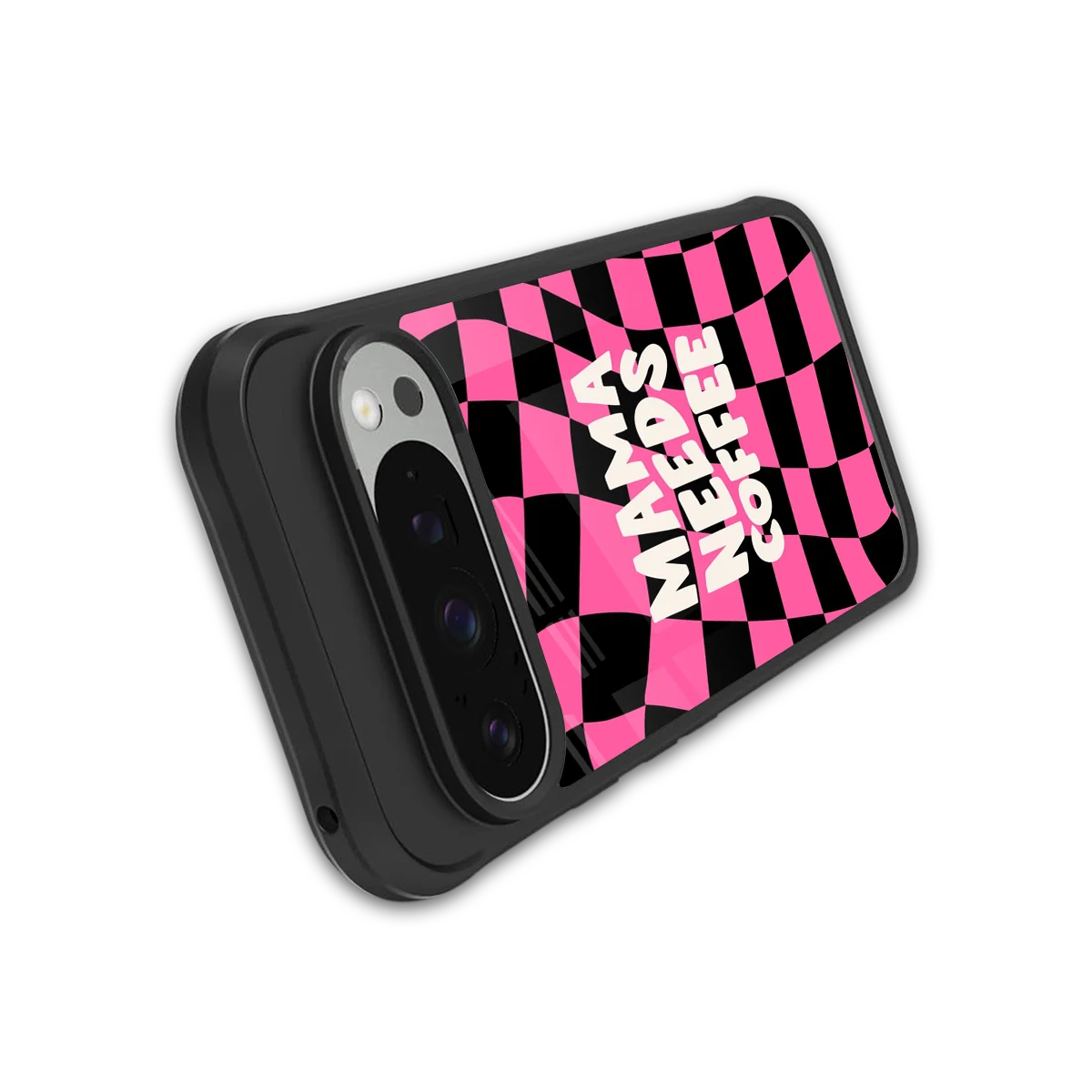 Mama Needs Coffee stylish phone case for google pixel 9 pro | glossy glass and slim fit